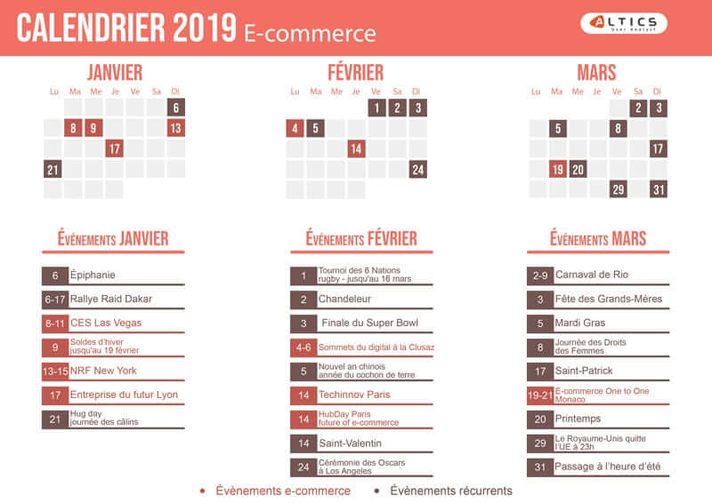 calendrier 2019 évènement janvier