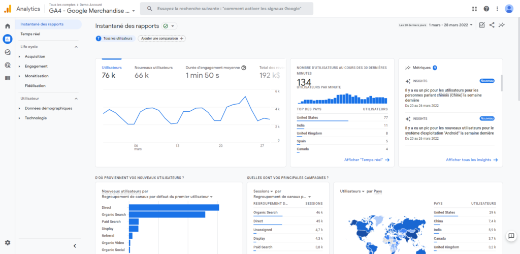 google analytics 4 interface